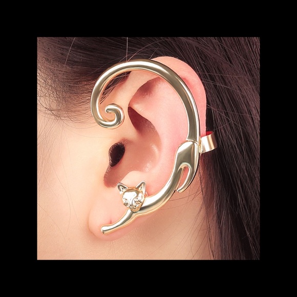 Gothic Cat Ear cuff Black - Picture 2 of 3